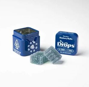 Drops - Blueberry Enhanced 4:1 CBD:THC Rosin Gummies 100mg (2pcs)