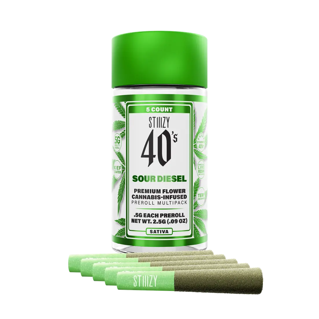 .5G 40S PREROLL MULTI PACK - SOUR DIESEL 2.50 g