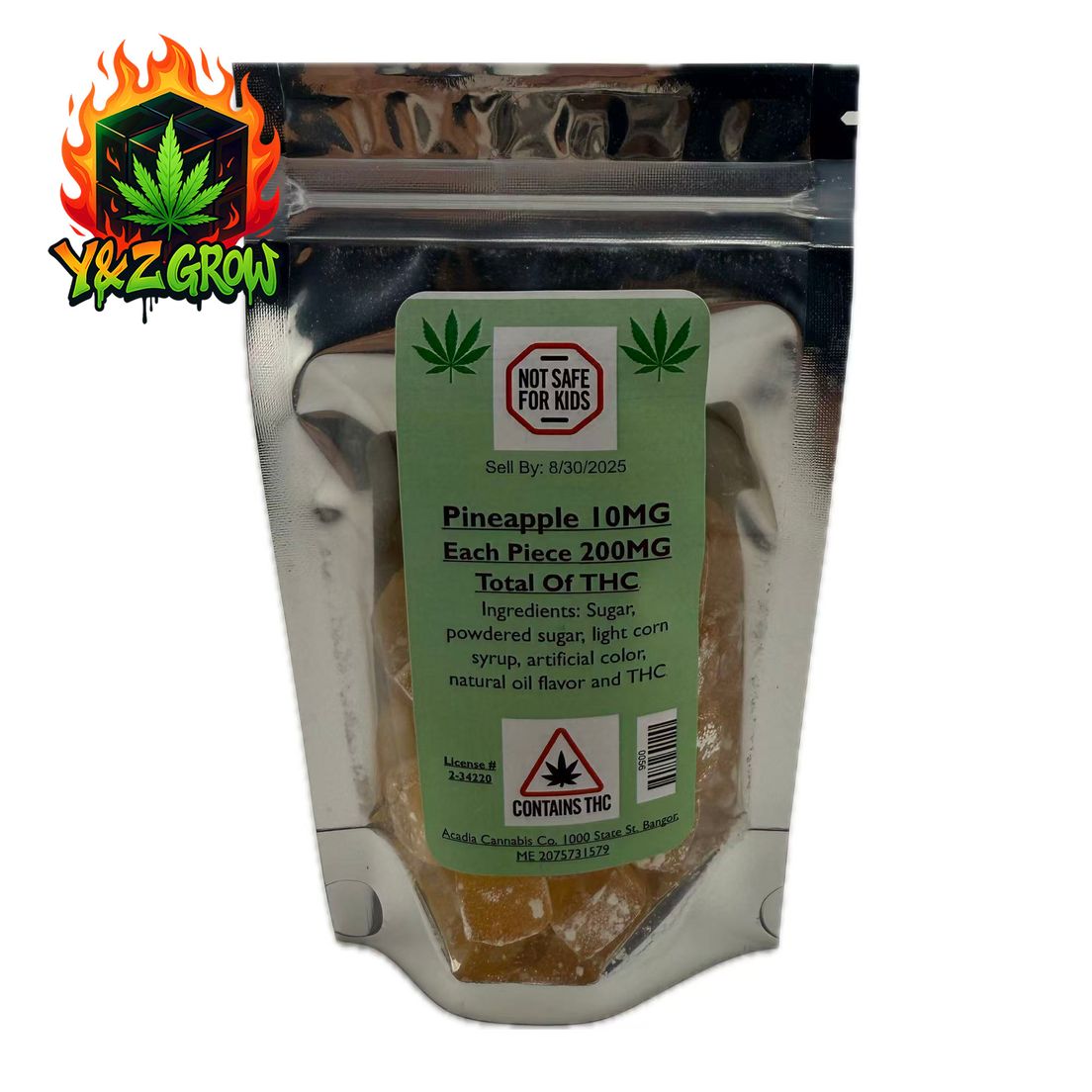 Acadia - Hard Candy - pineapple 200 MG (10mg ea)