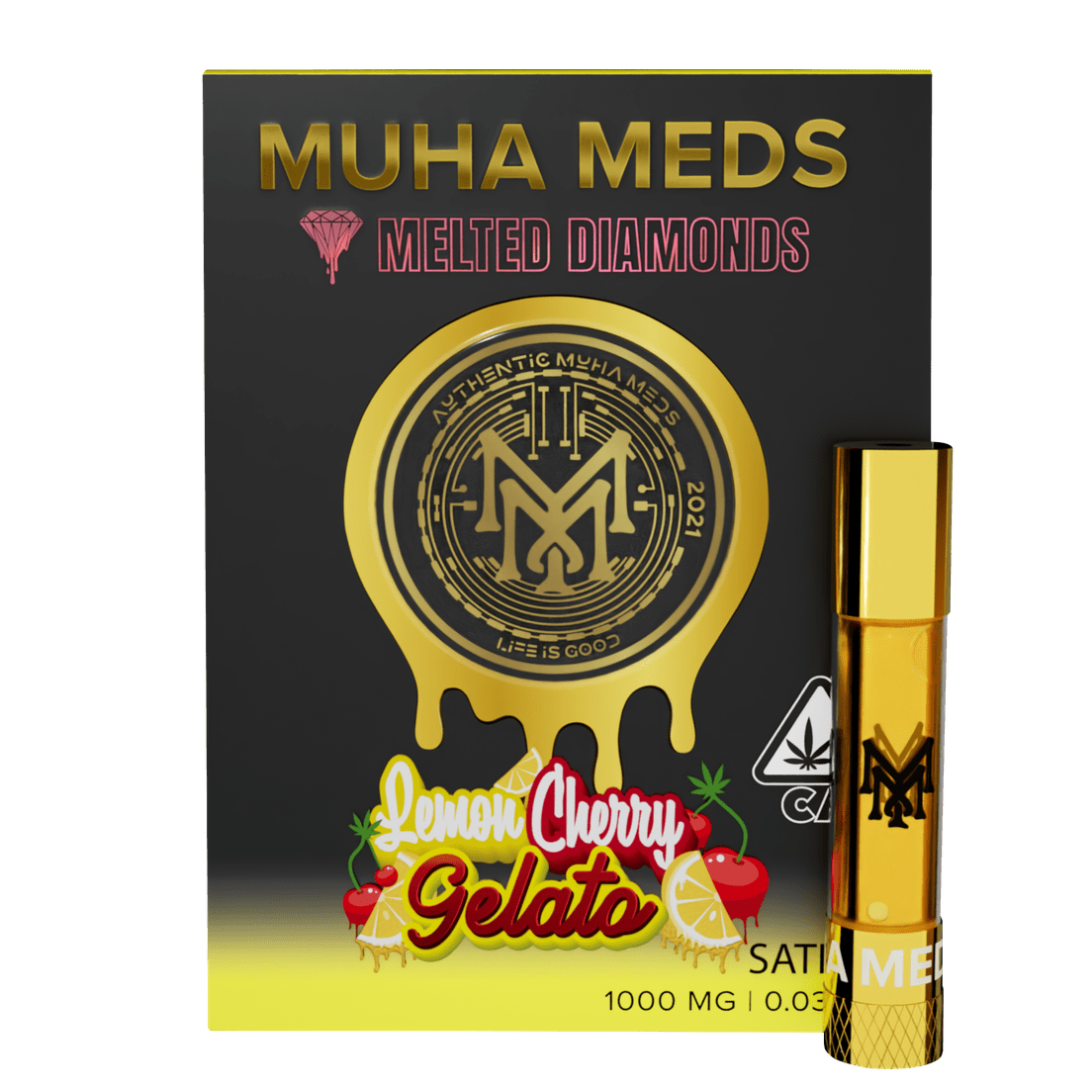 Muha | Vape Cart | 1g | Melted Diamonds | Lemon Cherry Gelato