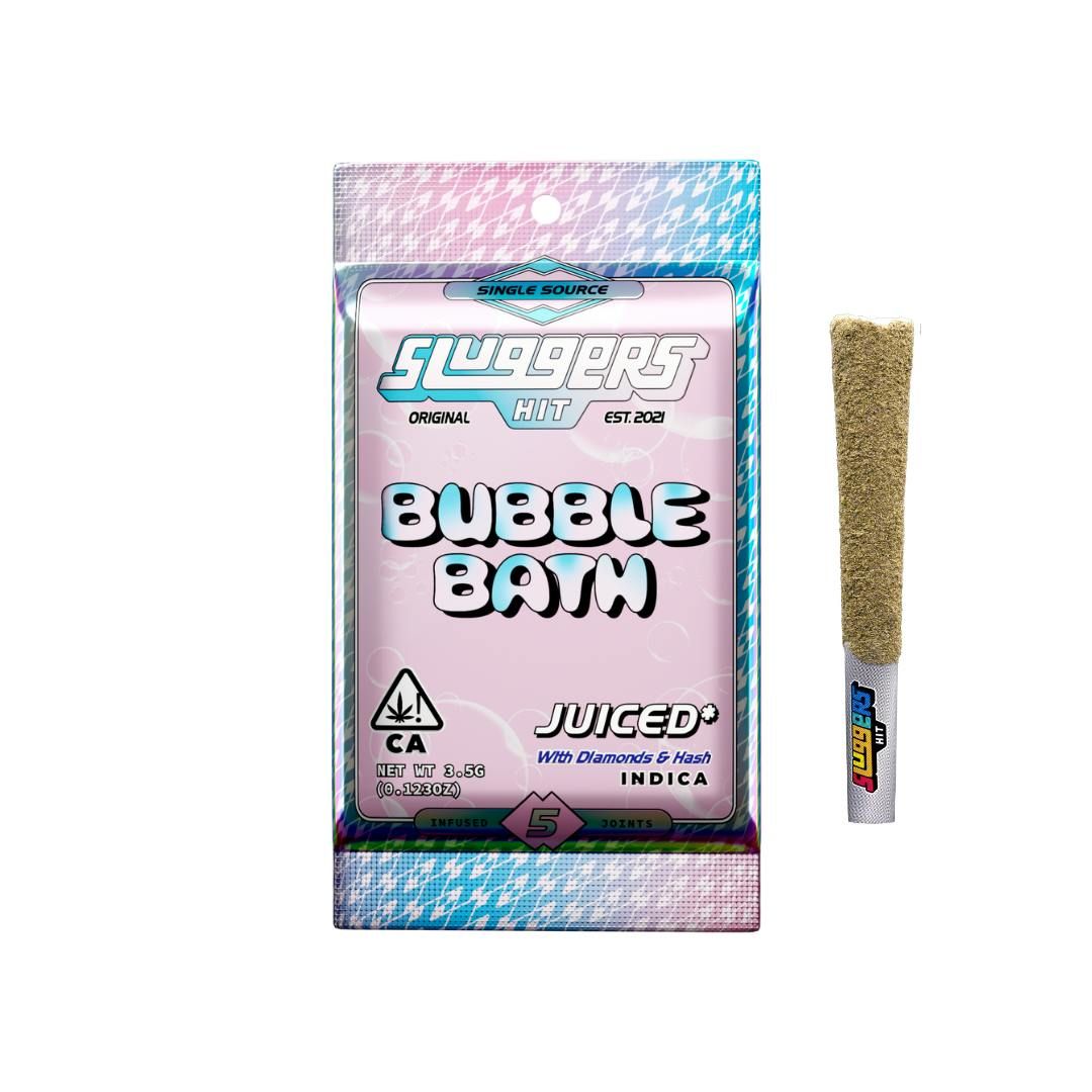 Sluggers Bubble Bath .7g Diamond Infused Preroll 5pk 38%