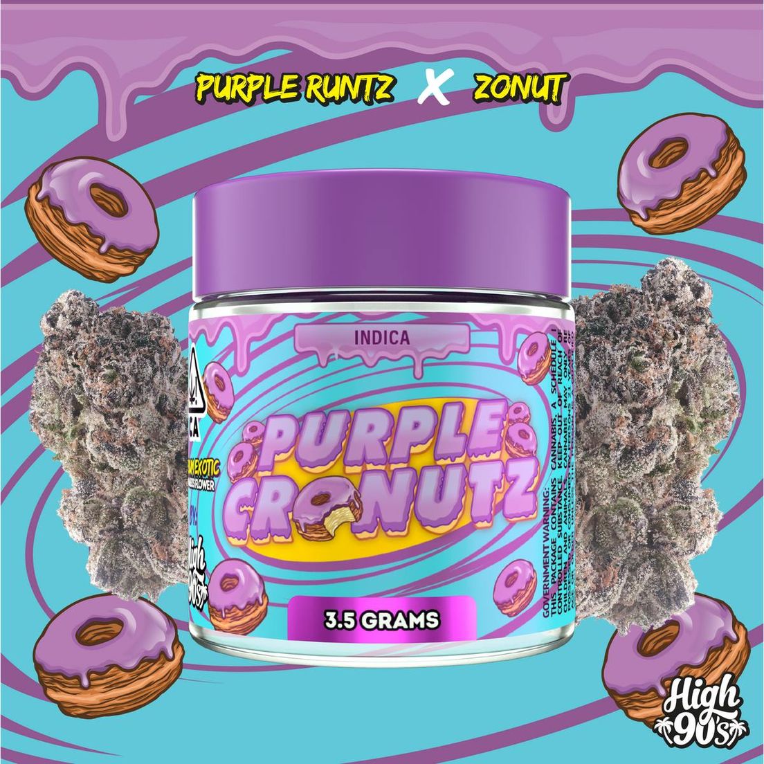 HIGH 90s - Purple Cronutz Flower 3.5g