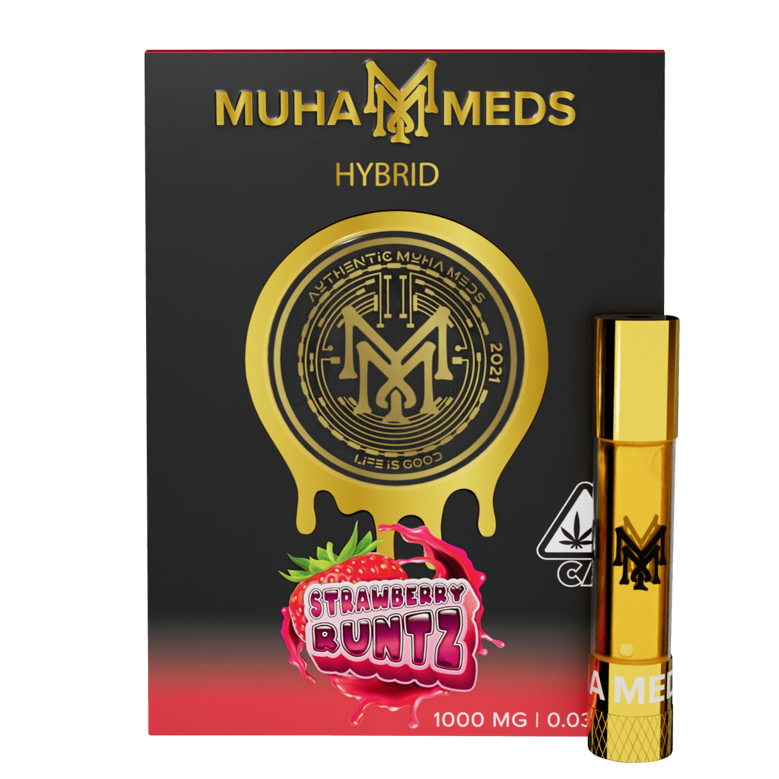 Muha | Vape Cart | 1g | Distillate | Strawberry Runtz