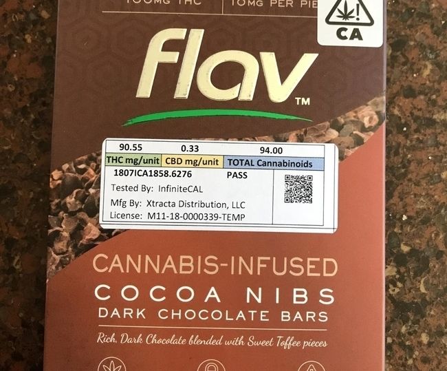 Flav - Cocoa nibs dark chocolate bars 100Mg