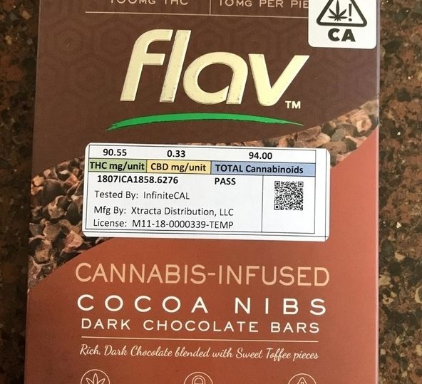 Flav - Cocoa nibs dark chocolate bars 100Mg