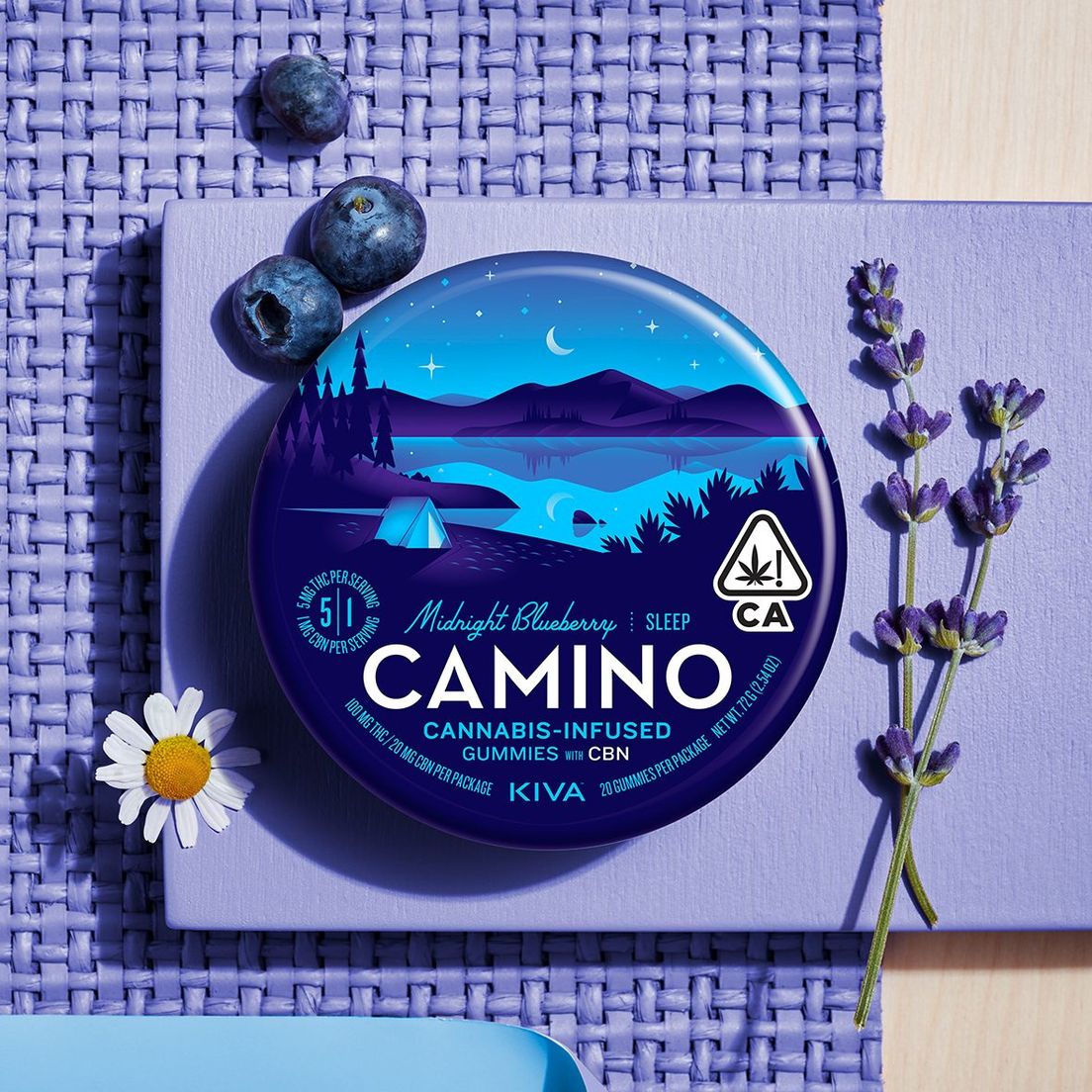 Midnight Blueberry Sleep, 100mg, Edible -Camino