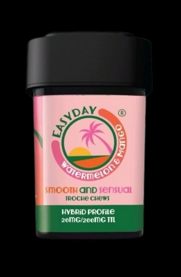 Easyday Edibles | Watermelon Mango Troche Chews - Smooth and Sensual | 20mg each - 200mg Total | Hybrid
