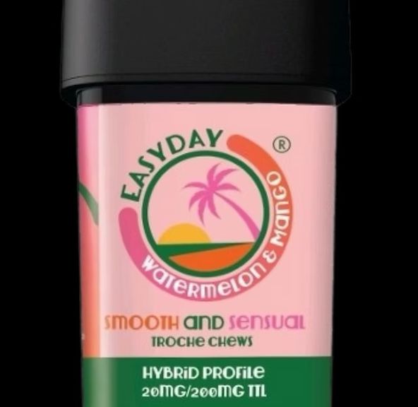 Easyday Edibles | Watermelon Mango Troche Chews - Smooth and Sensual | 20mg each - 200mg Total | Hybrid