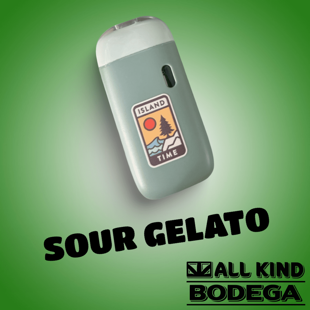 Sour Gelato 1g Disposable Cured Resin Vape Cart (@calendarislands)