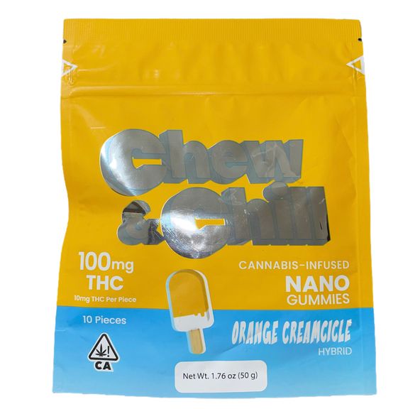 1. Chew & Chill 100mg THC Nano Gummies - Orange Creamsicle (H) *SALE*