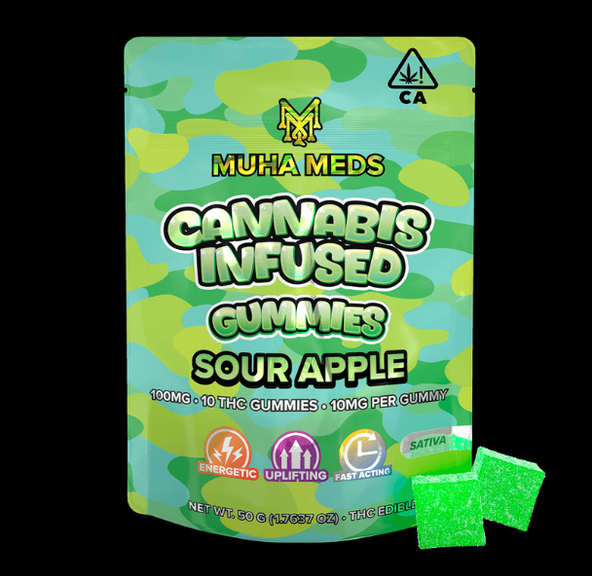 100mg Sour Apple (Sativa) Gummies