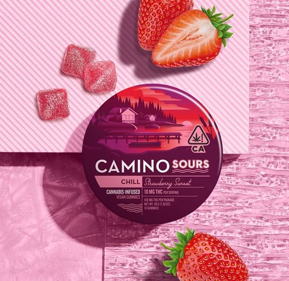 Camino | Gummies | Sours Strawberry Sunset 10mg 10 pc | Indica | 100mg THC