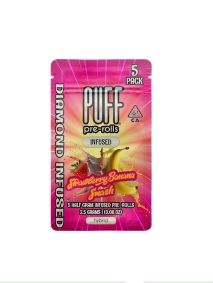 Puff - Strawberry Banana Smash Diamond Infused Preroll 5 Pack