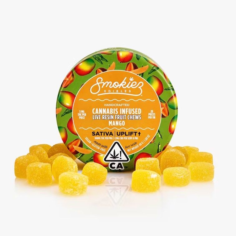 Mango Sativa 100mg THC Live Resin Fruit Chews - CA