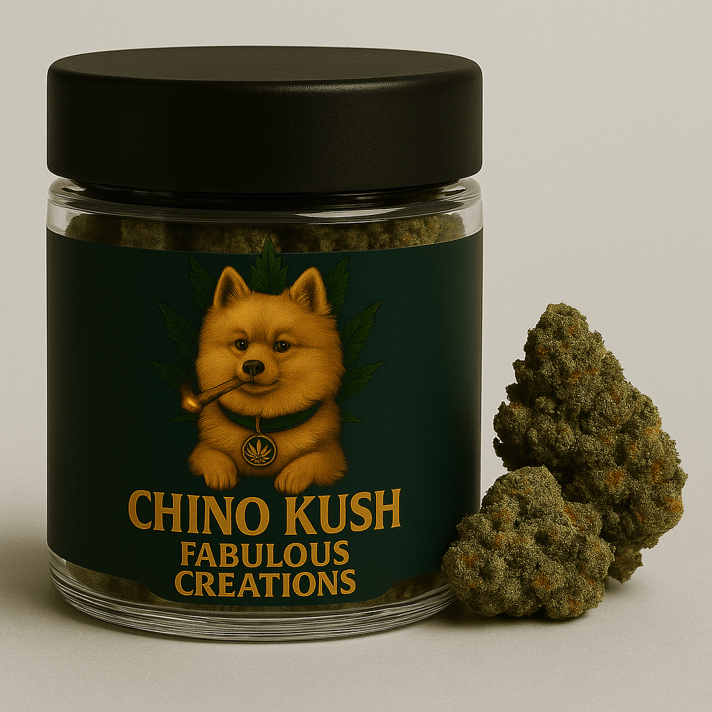 FABULOUS CREATIONS CHINO KUSH 3.5G INDOOR PREMIUM FLOWER HYBRID 31% THC