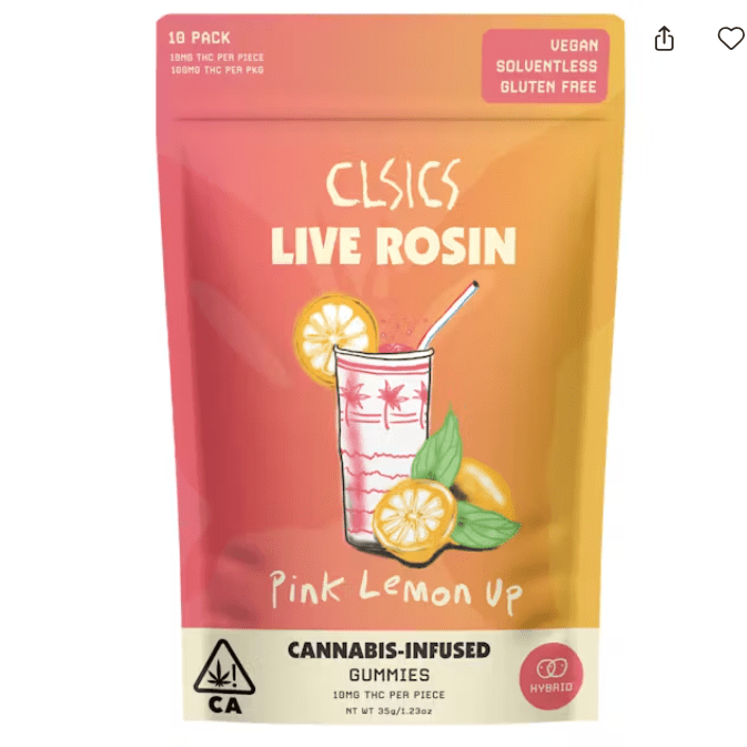 Pink Lemon Up 10pk Gummies - Live Rosin Infused
