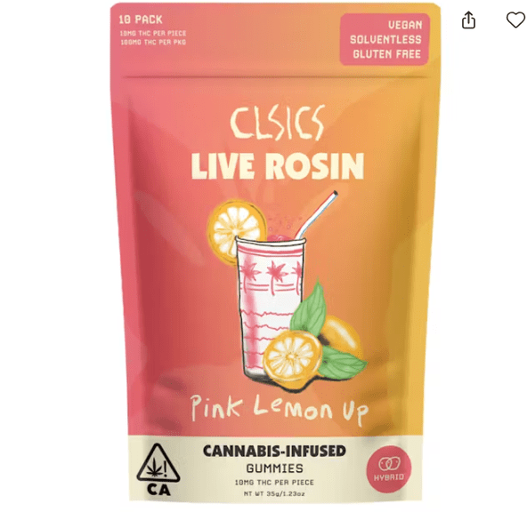Pink Lemon Up 10pk Gummies - Live Rosin Infused