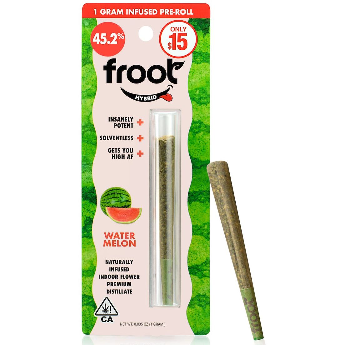 D. Froot 1g Infused Pre Roll - Watermelon (H)
