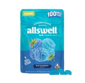Allswell | Gummies | 10pc | Sour Blue Raspberry