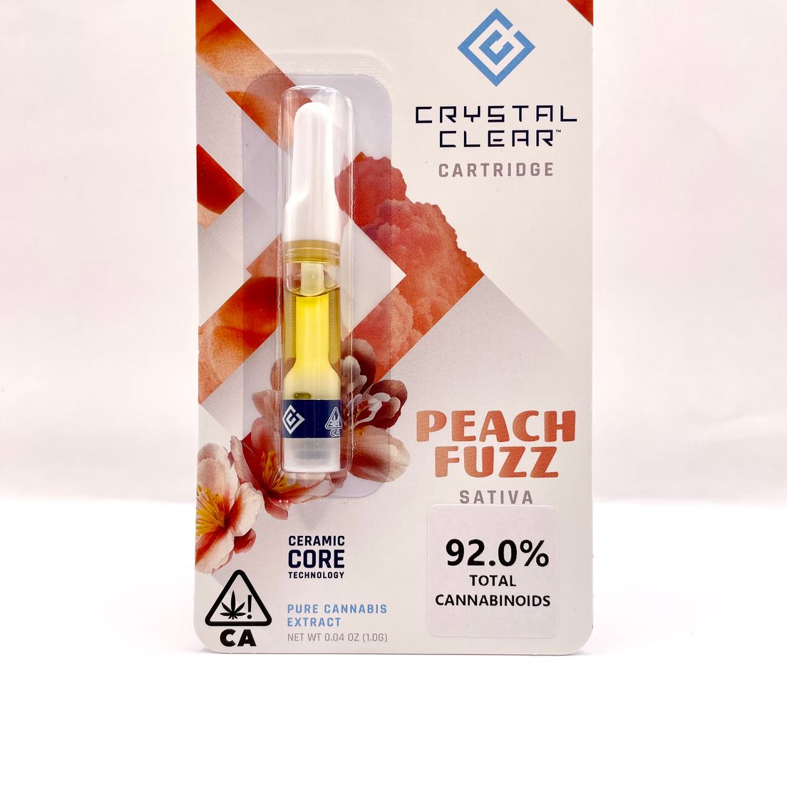 PRE-ORDER ONLY *BLOWOUT DEAL! $25 1g Peach Fuzz (Sativa) Cartridge - Crystal Clear