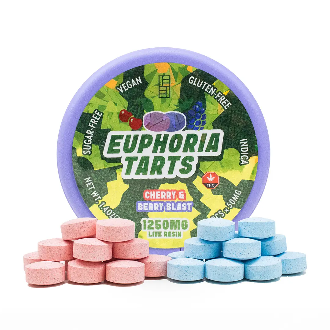 1250mg Indica Live Resin Cherry & Berry Tarts by Euphoria Extractions (SUGAR FREE, VEGAN FRIENDLY)