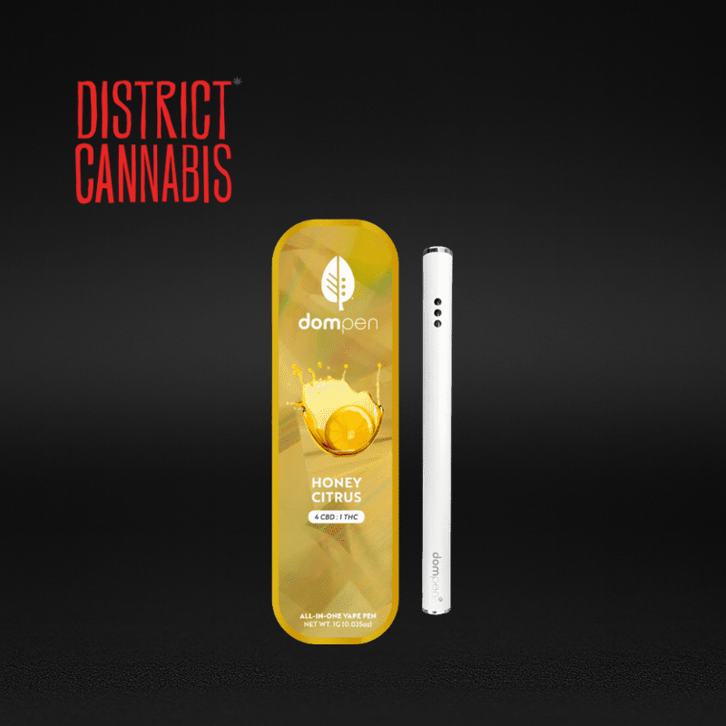 District Cannabis | Dom Pen Disposable Vape Cart | 4:1 Honey Citrus | 1g | Hybrid