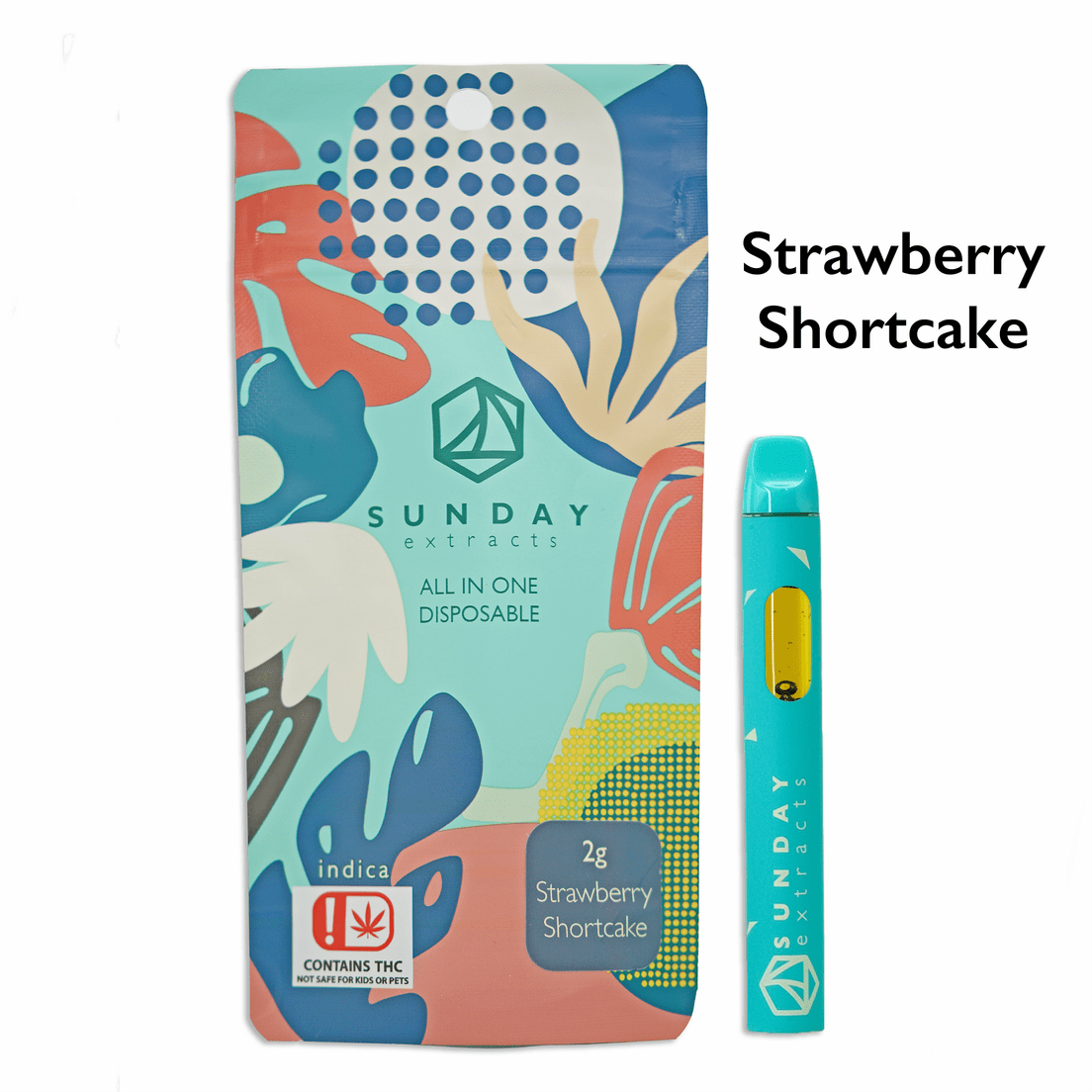 SUNDAY EXTRACTS STRAWBERRY SHORTCAKE DISPOSABLE 2G
