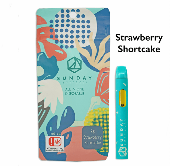 SUNDAY EXTRACTS STRAWBERRY SHORTCAKE DISPOSABLE 2G