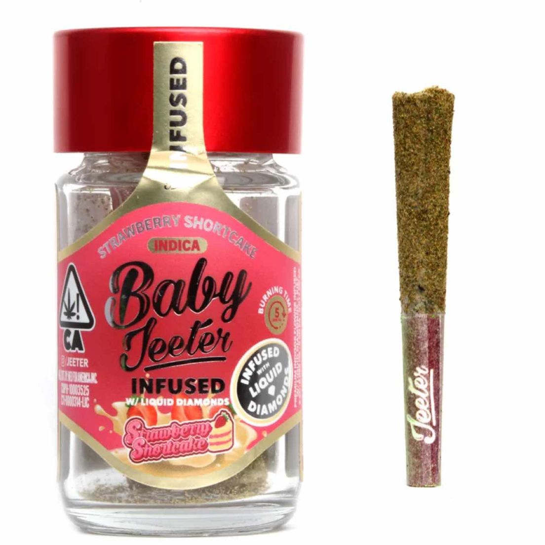 Baby Jeeter Infused - Strawberry Shortcake (5 pack ) THC: 45.12%