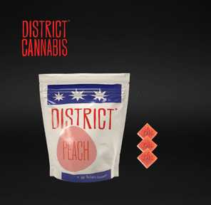 District Cannabis | Peach | 1:1 THC & CBD Infused 10-pack Gummies | 3.5mg Each (70mg THC & CBD Total)