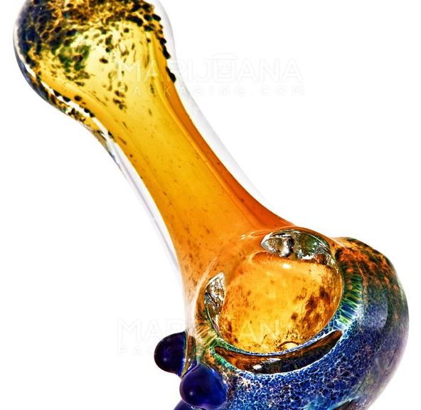 Frit & Gold Fumed Spoon Hand Pipe