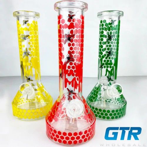 10" WIDE BASE HONEY BEE WATERPIPE