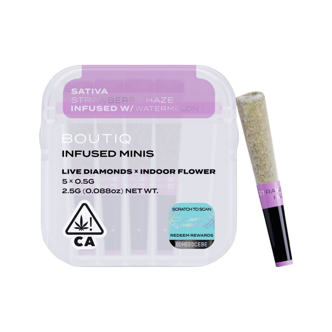 Boutiq Infused Mini Pre-roll 5pk Strawberry Haze x Watermelon Z 2.5g