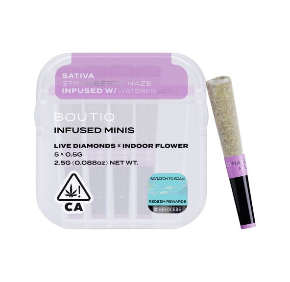 Boutiq Infused Mini Pre-roll 5pk Strawberry Haze x Watermelon Z 2.5g