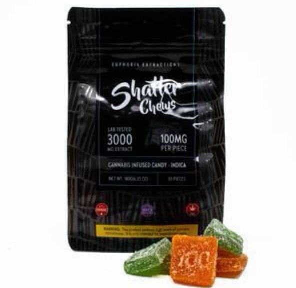 3000mg Indica Party Pack Shatter Chews by Euphoria Extractions (100mgx30)