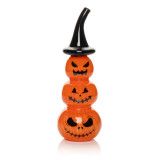PS5" tStacked Jack-O-Lantern Glass Hand Pipe