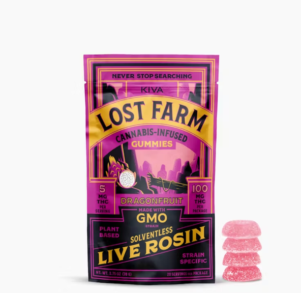 Lost Farm Dragonfruit x GMO Live Rosin Gummies