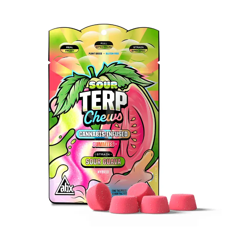 Absolute Xtracts Terp Chews Sour Guava 100mg at Kolas South Watt