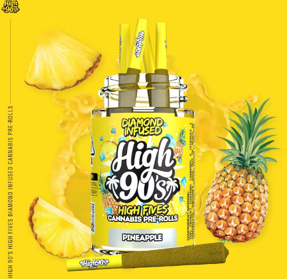 Pineapple 0.5g High Fives Diamond Infused Pre-Rolls 5 Pack
