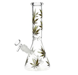 AFG Distribution- SeshGear-Turn On Your Hemp Lights- Glow- Glass Beaker- Water Pipe- 9.75"-14mm F