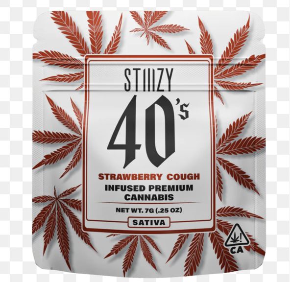 STIIIZY - 7G INFUSED 40s MYLAR - STRAWBERRY COUGH 7g