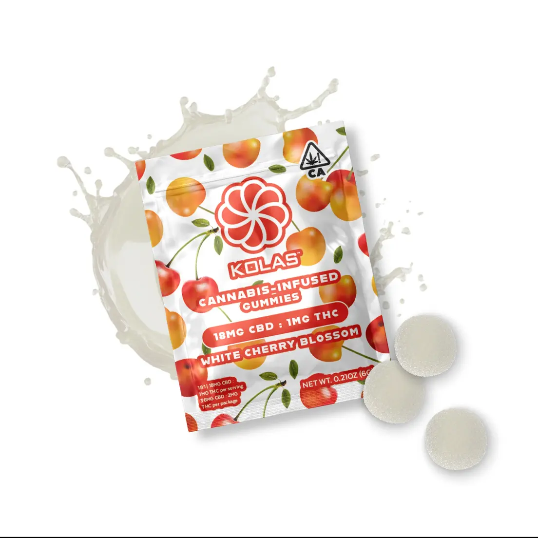 Kolas Gummies 2pk White Cherry Blossom 1mg THC / 18mg CBD
