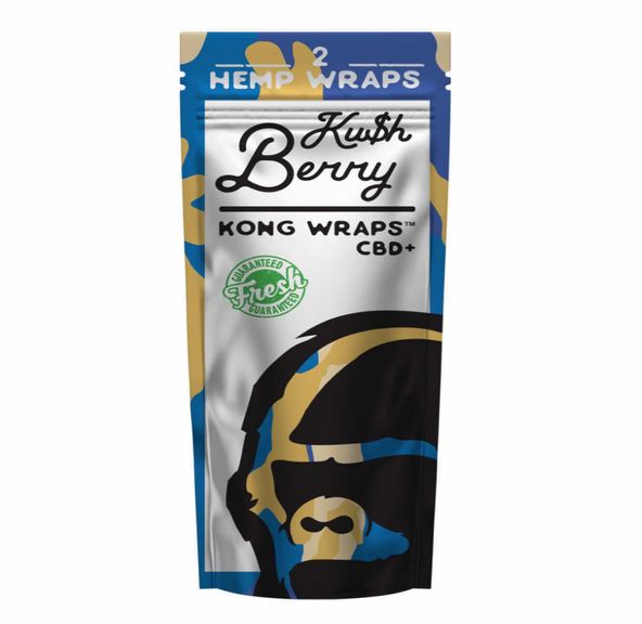 Rolling Papers- Kong Wraps Ku$h Berry CBD Hemp Wraps (Pack of 2)