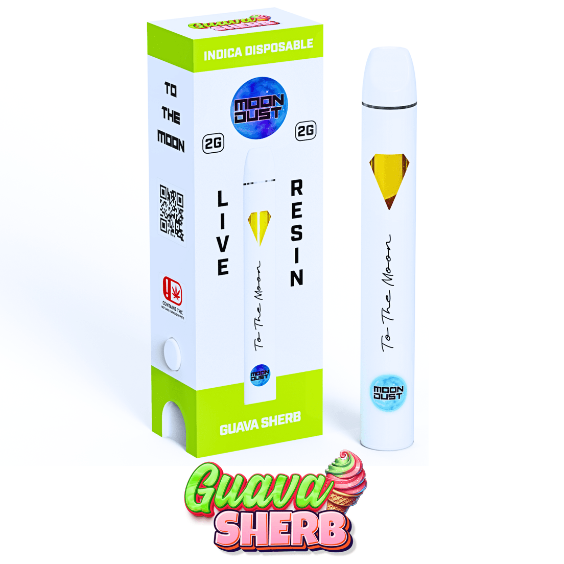 Moondust - 2G - LIVE RESIN DISPOSABLE - Guava Sherb - INDICA