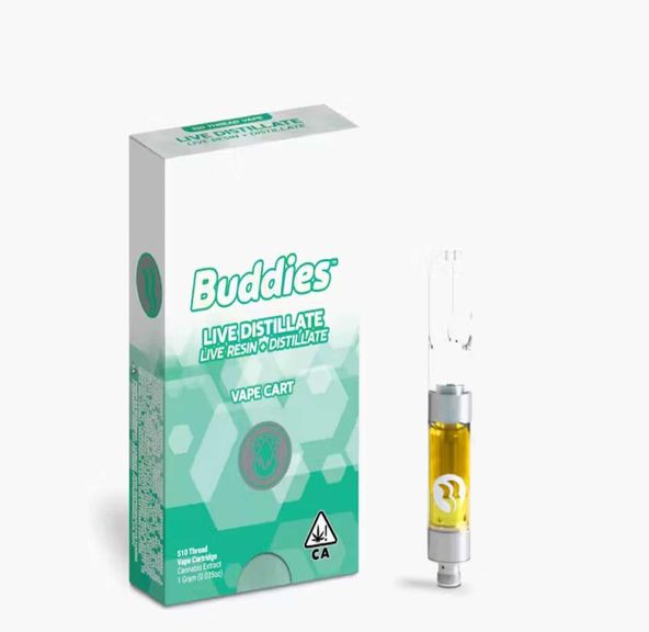 Buddies Brand - Apples & Bananas - Live Resin Distillate Vape Cart 1g