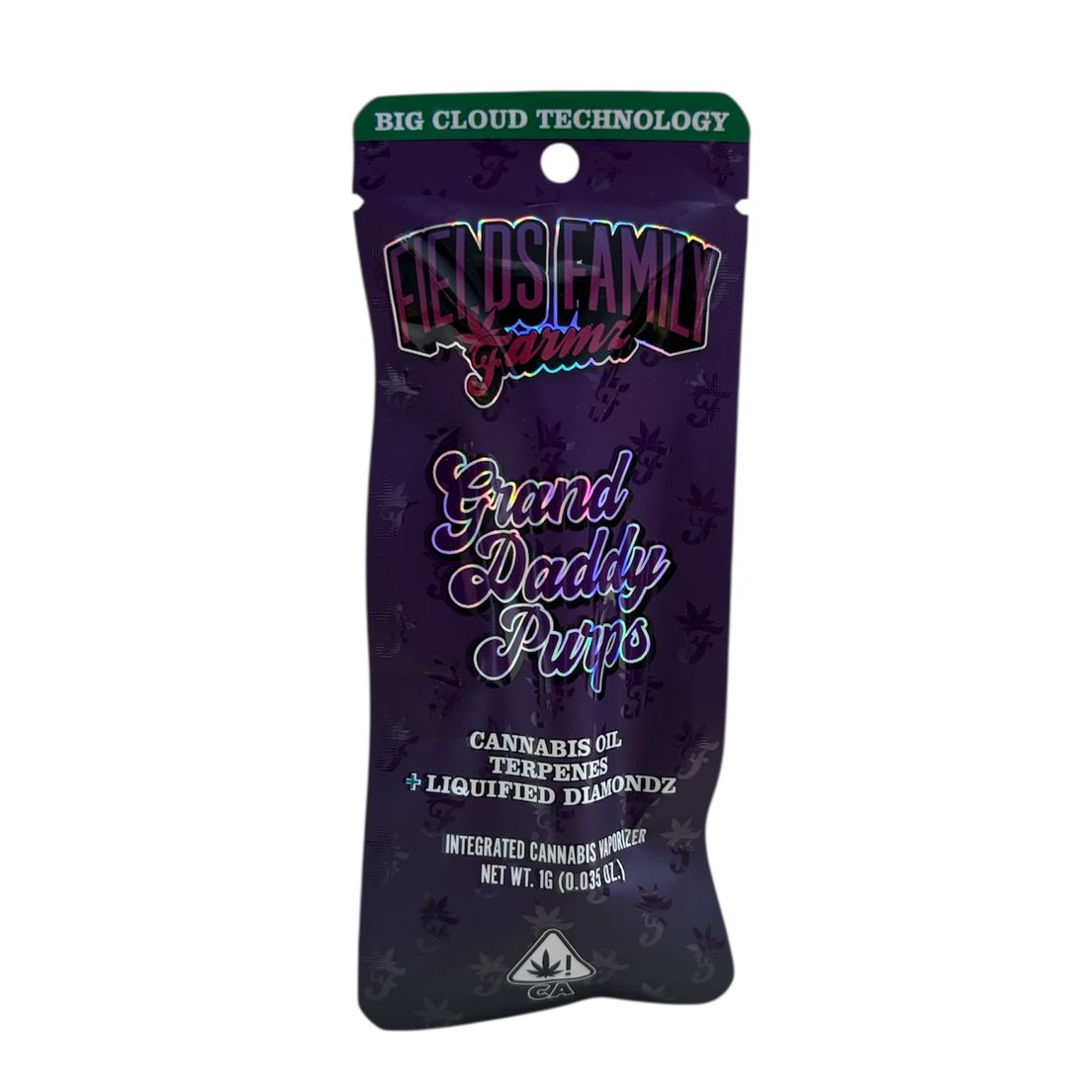 Fields Family Farmz - Grand Daddy Purps Liquid Diamondz - All In One 1 G Vape