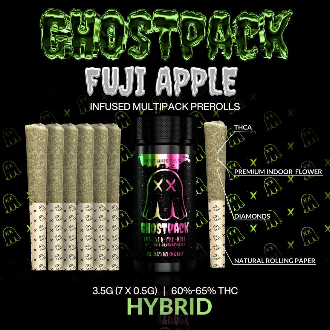 Ghostpack - Infused Preroll - Fuji Apple (0.5g x 7) 3.5g