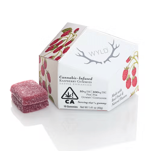 Raspberry (sativa) - 10 pack Gummies (THC 100mg) by WYLD