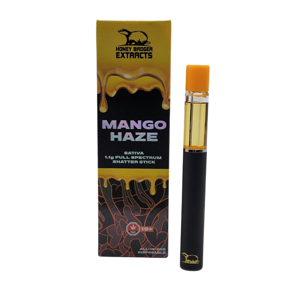 Mango Haze - 1.1G Disposable Shatter Pen by Honey Badger