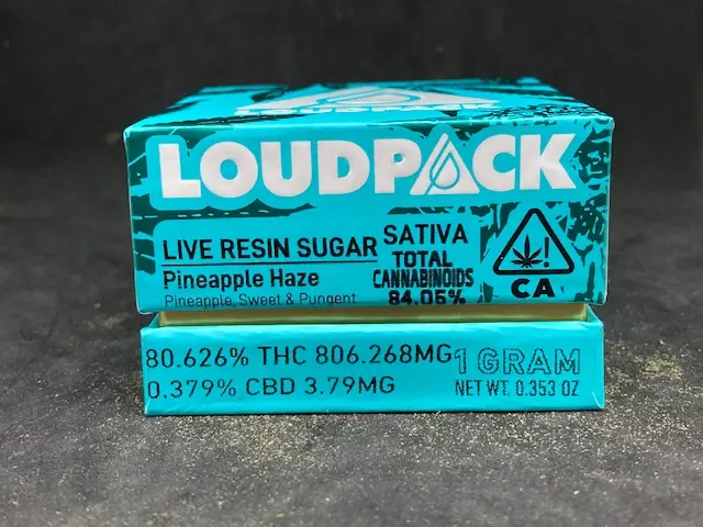LOUDPACK LIVE RESIN SUGAR PINEAPPLE HAZE THC 84.05